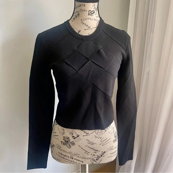 Proenza Schouler Black Knit Cropped Sweater - Picture 8 of 8